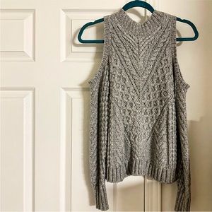 Express Size Medium Peek a Boo Shoulder Top